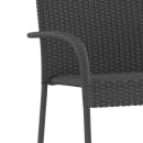 Flash Furniture 2-TW-3WBE073-GY-GG Outdoor Stackable Arm Chair - Gray Whicker w/ Black Steel Frame thumbnail 2