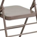 Flash Furniture HF3-MC-309AS-BGE-GG Folding Chair w/ Beige Metal Back & Seat - Steel Frame, Beige thumbnail 8