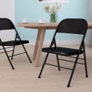 Flash Furniture HF3-MC-309AS-BK-GG Folding Chair w/ Black Metal Back & Seat - Steel Frame, Black thumbnail 11