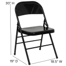 Flash Furniture HF3-MC-309AS-BK-GG Folding Chair w/ Black Metal Back & Seat - Steel Frame, Black thumbnail 2
