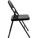 Flash Furniture HF3-MC-309AS-BK-GG Folding Chair w/ Black Metal Back & Seat - Steel Frame, Black thumbnail 3