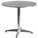 Flash Furniture TLH-ALUM-32RD-017BCHR4-GG 31 1/2" Round Patio Table & (4) Arm Chair Set - Stainless Steel Top, Aluminum Base thumbnail 2