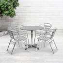 Flash Furniture TLH-ALUM-32RD-017BCHR4-GG 31 1/2" Round Patio Table & (4) Arm Chair Set - Stainless Steel Top, Aluminum Base thumbnail 7