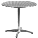 Flash Furniture TLH-ALUM-32RD-020BKCHR2-GG 31 1/2" Round Patio Table & (2) Black Rattan Arm Chair Set - Stainless Top, Aluminum Base thumbnail 2