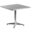 Flash Furniture TLH-ALUM-32SQ-017BCHR2-GG 31 1/2" Square Patio Table & (2) Arm Chair Set - Stainless Steel Top, Aluminum Base thumbnail 2