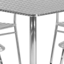 Flash Furniture TLH-ALUM-32SQ-017BCHR4-GG 31 1/2" Square Patio Table & (4) Arm Chair Set - Stainless Steel Top, Aluminum Base thumbnail 5