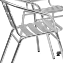 Flash Furniture TLH-ALUM-32SQ-017BCHR4-GG 31 1/2" Square Patio Table & (4) Arm Chair Set - Stainless Steel Top, Aluminum Base thumbnail 6