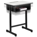 Flash Furniture YU-YCY-046-GG Student Desk w/ Book Box & Pencil Groove - Gray Laminate Top,  Black Steel Frame thumbnail 10