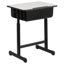 Flash Furniture YU-YCY-046-GG Student Desk w/ Book Box & Pencil Groove - Gray Laminate Top,  Black Steel Frame thumbnail 4