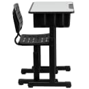 Flash Furniture YU-YCX-046-09010-GG Student Desk w/ Plastic Chair - Gray Laminate Top, Black Steel Frame thumbnail 2