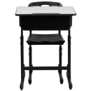 Flash Furniture YU-YCX-046-09010-GG Student Desk w/ Plastic Chair - Gray Laminate Top, Black Steel Frame thumbnail 4