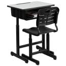 Flash Furniture YU-YCX-046-09010-GG Student Desk w/ Plastic Chair - Gray Laminate Top, Black Steel Frame thumbnail 5