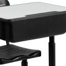 Flash Furniture YU-YCX-046-09010-GG Student Desk w/ Plastic Chair - Gray Laminate Top, Black Steel Frame thumbnail 6