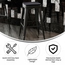 Flash Furniture 4-ET-31320-30-BK-R-PL2B-GG Backless Barstool w/ Resin Seat, Black thumbnail 5