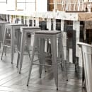 Flash Furniture 4-ET-31320-30-SV-R-PL2G-GG Backless Barstool w/ Resin Seat, Silver thumbnail 4