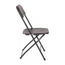 Flash Furniture 4-LE-L-3-W-BK-GG Extra Large Folding Chair w/ Black Plastic Back & Seat - Steel Frame, Black thumbnail 3
