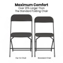 Flash Furniture 4-LE-L-3-W-BK-GG Extra Large Folding Chair w/ Black Plastic Back & Seat - Steel Frame, Black thumbnail 5