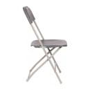 Flash Furniture 4-LE-L-3-W-GY-GG Extra Large Folding Chair w/ Gray Plastic Back & Seat - Steel Frame, Gray thumbnail 3