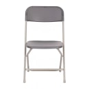 Flash Furniture 4-LE-L-3-W-GY-GG Extra Large Folding Chair w/ Gray Plastic Back & Seat - Steel Frame, Gray thumbnail 4
