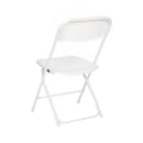 Flash Furniture 4-LE-L-3-W-WH-GG Extra Large Folding Chair w/ White Plastic Back & Seat - Steel Frame, White thumbnail 2