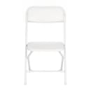 Flash Furniture 4-LE-L-3-W-WH-GG Extra Large Folding Chair w/ White Plastic Back & Seat - Steel Frame, White thumbnail 4
