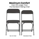 Flash Furniture 4-LE-L-3-W-WH-GG Extra Large Folding Chair w/ White Plastic Back & Seat - Steel Frame, White thumbnail 5