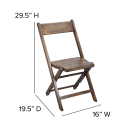 Flash Furniture 4-WFC-SLAT-AB-GG Folding Chair w/ Slatted Wood Seat - Beechwood Frame, Wood Grain thumbnail 2
