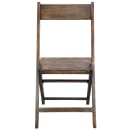 Flash Furniture 4-WFC-SLAT-AB-GG Folding Chair w/ Slatted Wood Seat - Beechwood Frame, Wood Grain thumbnail 4