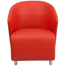 Flash Furniture ZB-6-GG Reception Arm Chair - Red LeatherSoft Upholstery, Stainless Legs thumbnail 4