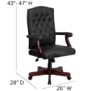 Flash Furniture 801L-LF0005-BK-LEA-GG Swivel Office Swivel Chair w/ High Back - LeatherSoft Upholstery, Black thumbnail 2