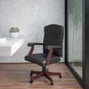 Flash Furniture 801L-LF0005-BK-LEA-GG Swivel Office Swivel Chair w/ High Back - LeatherSoft Upholstery, Black thumbnail 9