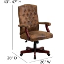 Flash Furniture 802-BRN-GG Swivel Office Swivel Chair w/ High Back - Suede Upholstery, Brown thumbnail 2