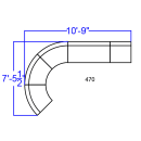 Flash Furniture ZB-803-470-SET-BK-GG 5 Piece Modular Reception Sofa Set - LeatherSoft Upholstery, Black thumbnail 2