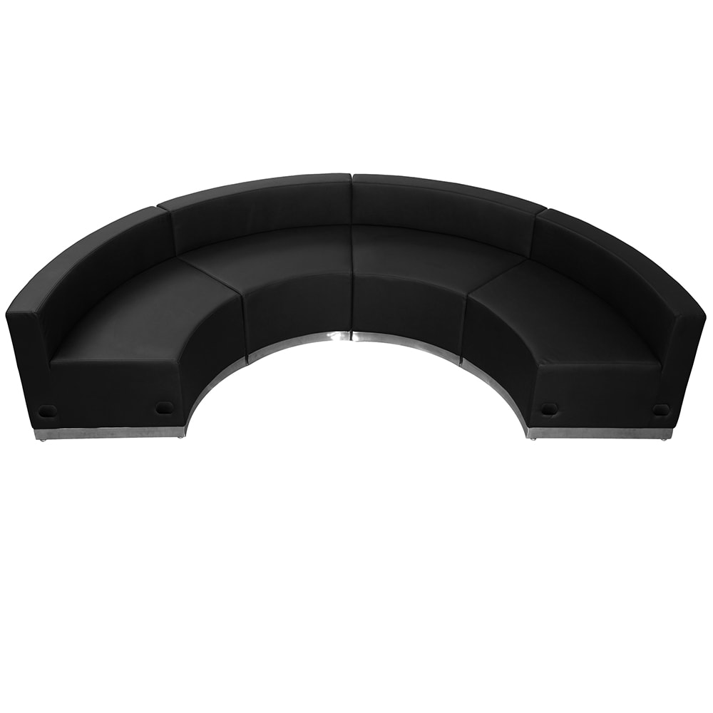 Flash Furniture ZB-803-480-SET-BK-GG 4 Piece Modular Reception Sofa Set - LeatherSoft Upholstery, Black