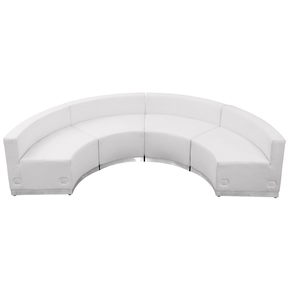 Flash Furniture ZB-803-480-SET-WH-GG 4 Piece Modular Reception Sofa Set - LeatherSoft Upholstery, White