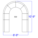 Flash Furniture ZB-803-530-SET-BK-GG 8 Piece Modular Reception Sofa Set - LeatherSoft Upholstery, Black thumbnail 2