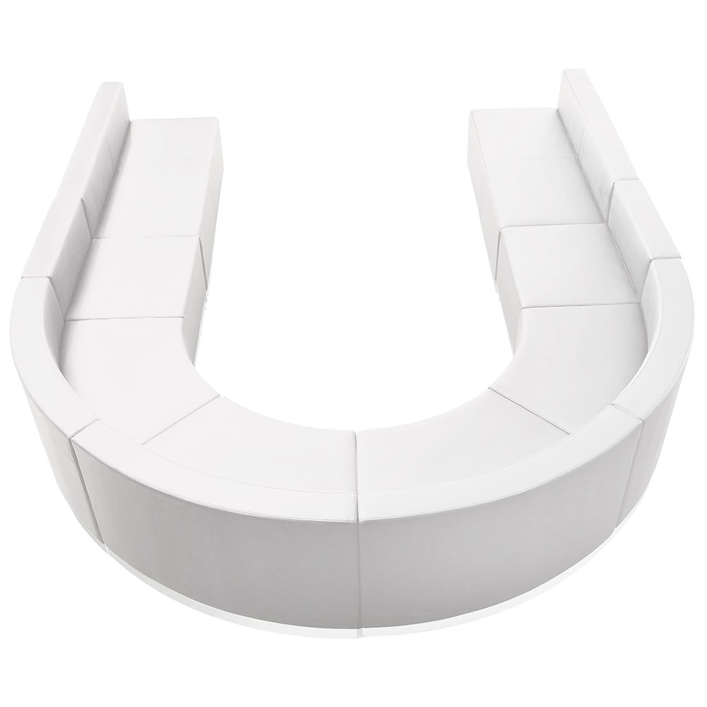 Flash Furniture ZB-803-530-SET-WH-GG 8 Piece Modular Reception Sofa Set - LeatherSoft Upholstery, White
