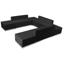 Flash Furniture ZB-803-660-SET-BK-GG 7 Piece Modular Reception Sofa Set - LeatherSoft Upholstery, Black thumbnail 3