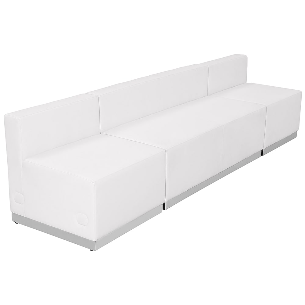Flash Furniture ZB-803-680-SET-WH-GG 3 Piece Modular Reception Sofa Set - LeatherSoft Upholstery, White