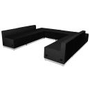 Flash Furniture ZB-803-710-SET-BK-GG 8 Piece Modular Reception Sofa Set - LeatherSoft Upholstery, Black thumbnail 3