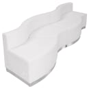 Flash Furniture ZB-803-730-SET-WH-GG 4 Piece Modular Reception Sofa Set - LeatherSoft Upholstery, White thumbnail 4