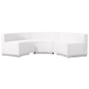 Flash Furniture ZB-803-740-SET-WH-GG 3 Piece Modular Sofa Set - White LeatherSoft Upholstery, Stainless Base thumbnail 5