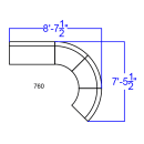 Flash Furniture ZB-803-760-SET-BK-GG 4 Piece Modular Reception Sofa Set - LeatherSoft Upholstery, Black thumbnail 2