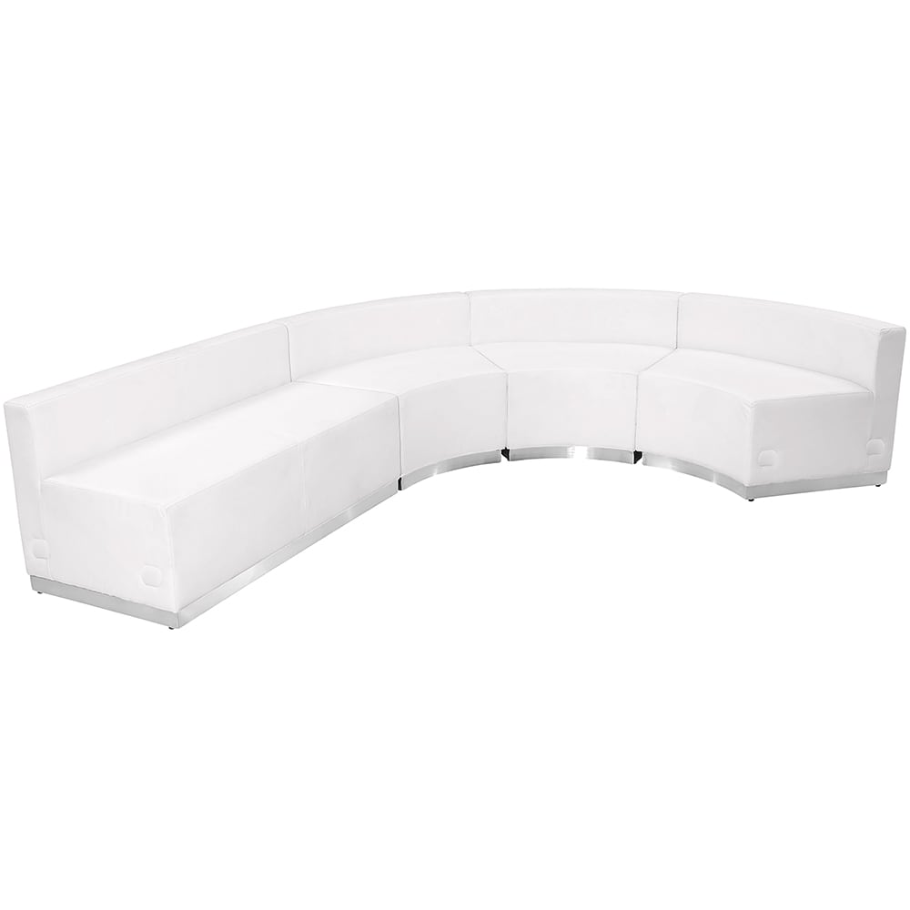 Flash Furniture ZB-803-760-SET-WH-GG 4 Piece Modular Reception Sofa Set - LeatherSoft Upholstery, White