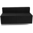 Flash Furniture ZB-803-770-SET-BK-GG 3 Piece Modular Reception Sofa Set - LeatherSoft Upholstery, Black thumbnail 6