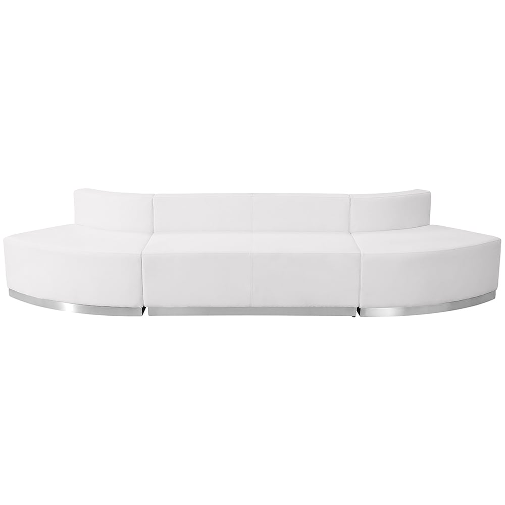 Flash Furniture ZB-803-780-SET-WH-GG 3 Piece Modular Reception Sofa Set - LeatherSoft Upholstery, White