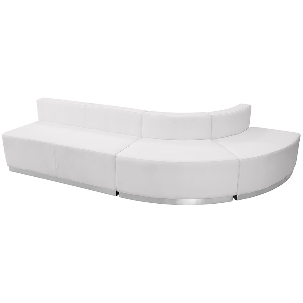 Flash Furniture ZB-803-790-SET-WH-GG 3 Piece Modular Reception Sofa Set - LeatherSoft Upholstery, White
