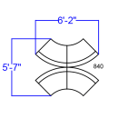 Flash Furniture ZB-803-840-SET-WH-GG 4 Piece Modular Reception Sofa Set - LeatherSoft Upholstery, White thumbnail 2