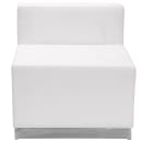 Flash Furniture ZB-803-CHAIR-WH-GG Modular Reception Chair w/ White LeatherSoft Upholstery & Stainless Base thumbnail 2
