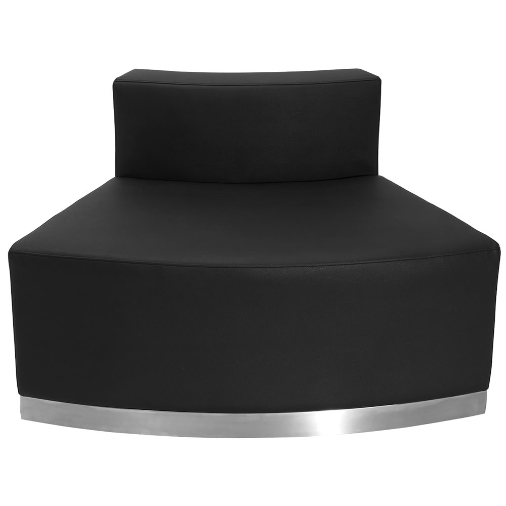 Flash Furniture ZB-803-OUTSEAT-BK-GG Modular Convex Chair - Black LeatherSoft Upholstery, Stainless Steel Base